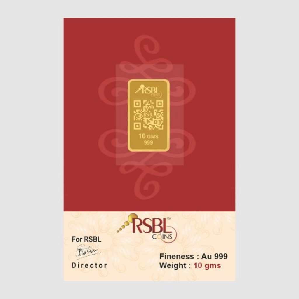 RSBL 10 Gram Gold Bar 24Kt 999 Purity