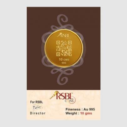 RSBL 10 Gram Gold Coin 24Kt 999 Purity 0